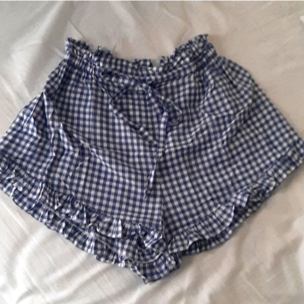 Doen Blue Gingham Shorts XS
